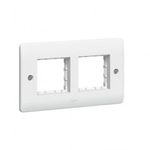 Carrier plate Synergy - for 4 Mosaic modules - 2 gang - white