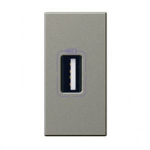 USB power supply Arteor - single USB sockets - 5 V- 750 mA - 1 module - magnesium