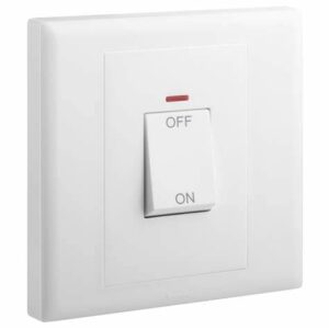 Legrand-Eloe - 1 gang 32A double pole switch + neon - White