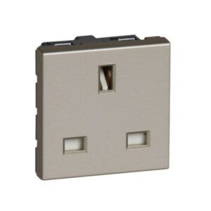 Legrand Arteor 2 Pole + Earth 13A British Standard Unswitched Socket Outlet 2 Module Champagne (570038)