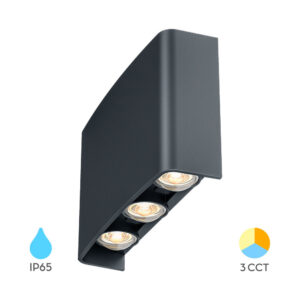 Braytron BRY-VECTOR-B-WL-GRY-6x1W-3IN1-IP65-WALL LIGHT (BG38-03382)