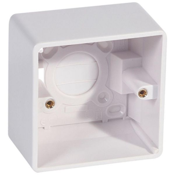 Legrand Synergy 1 Gang 47mm Surface Mounting Plastic Back Box White (736407)