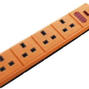 Masterplug ELS134O Trailing 4 Socket Permaplug 13A Heavy Duty Orange