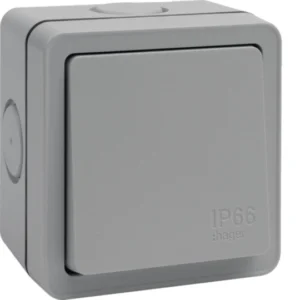 Hager IP66 10AX 1 Gang 2 Way Switch (WXPPS12)