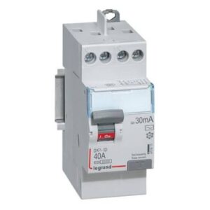 Legrand DX³-ID residual current circuit breaker, top entry and bottom exit, screw terminals - 2P 230V~ 40A type AC 30mA - 2 modules (Ref. 4 115 05)