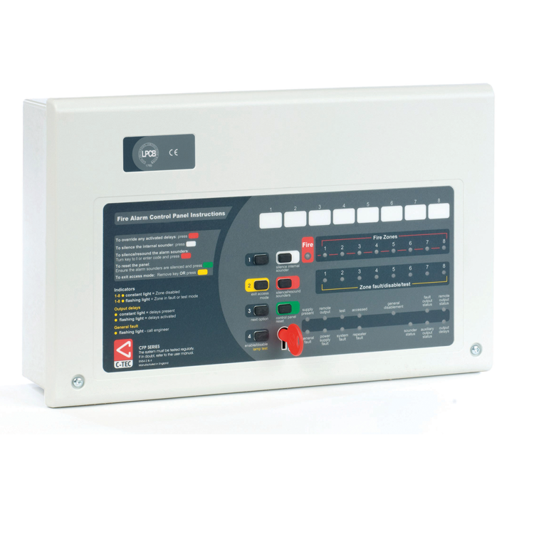 CFP Standard 8 Zone Conventional Fire Alarm Panel (CFP708-4)