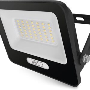 EMOS – GLARO 50 W LED aluminium spotlight – IP65 waterproof, neutral white 4000k (A brand of Legrand)