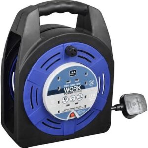 Masterplug Blue 13A 4 Socket Case Cable Reel